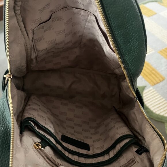 Michael Kors leather backpack hunter green main image 5